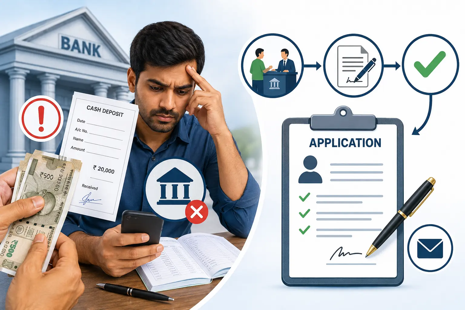 Bank me Cash Deposit Ke Liye Awedan Patra